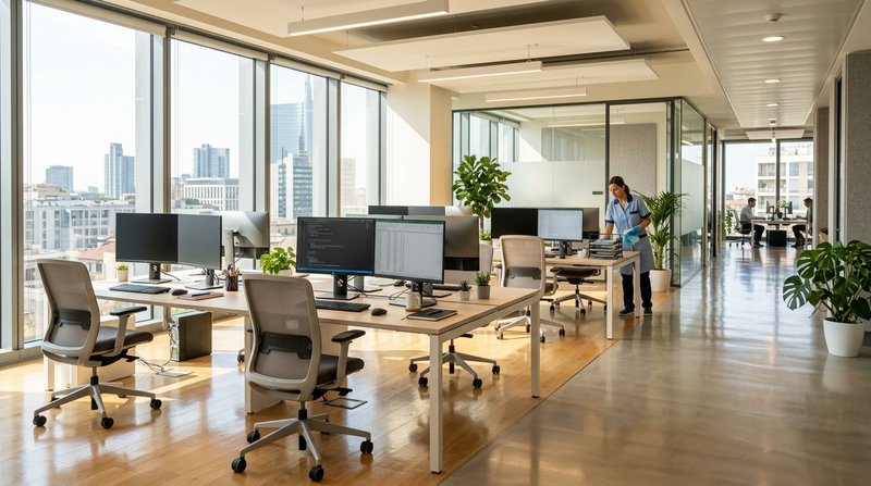 Ufficio open space moderno pulito e luminoso a Bologna da La Pulinova